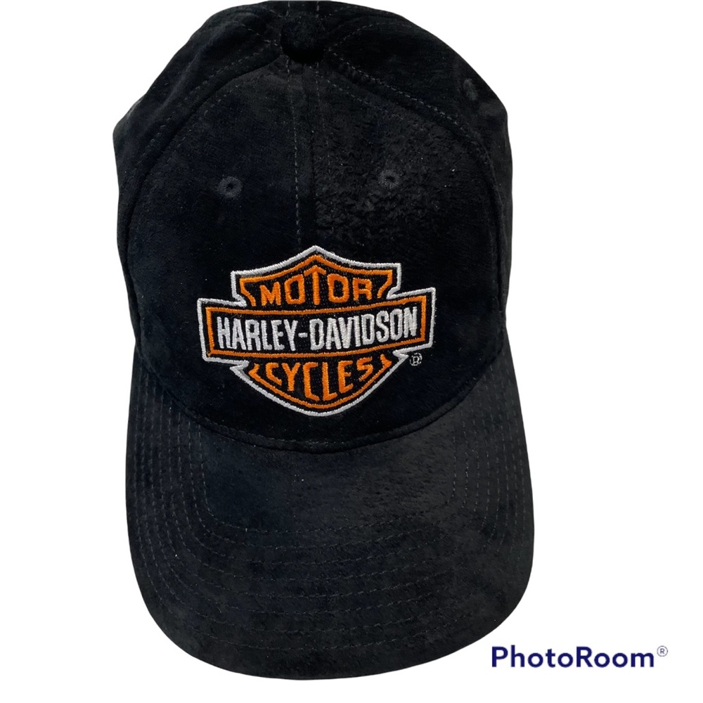 Harley Davidson Men’s Leather Baseball Cap Black Adjustable One S… - Picture 6 of 8